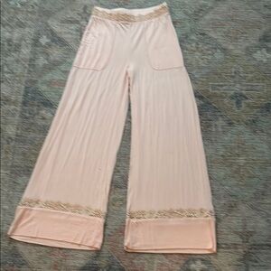Free People Wide Leg Pants in Light Pink